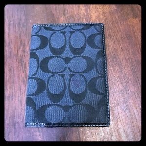 Coach Black Signature Passport Cover